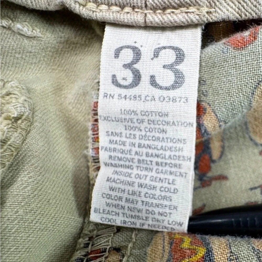 Vtg Y2K American Eagle Khaki Utility Shorts Mens 33 Distressed Raw Hem‎ Gropcore